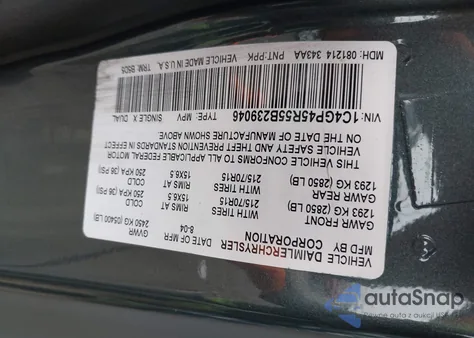 2005 Chrysler Town & Country z USA, uszkodzony, nr VIN 1C4GP45R55B239046